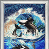 DIY Bead Embroidery Kit "Orcas" 14.2"x10.2" / 36.0x26.0 cm