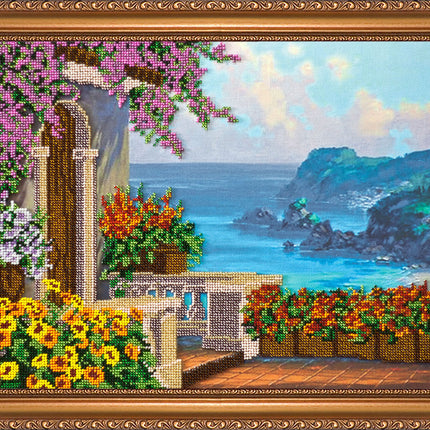 DIY Bead Embroidery Kit "Gurzuf" 15.7"x11.8" / 40.0x30.0 cm