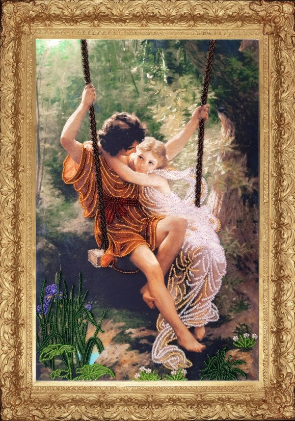 DIY Bead Embroidery Kit "Spring. After P. O. Cote" 14.6"x9.4" / 37.0x24.0 cm