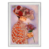 DIY Bead Embroidery Kit "Lady with Lillies" 14.2"x10.2" / 36.0x26.0 cm