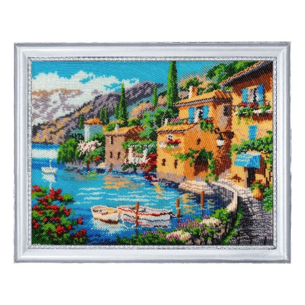 Bead DIY Embroidery Kit "Italian Village" 10.6"x13.8"/ 27.0x35.0 cm