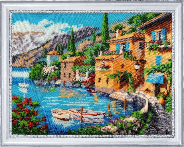 Bead DIY Embroidery Kit "Italian Village" 10.6"x13.8"/ 27.0x35.0 cm