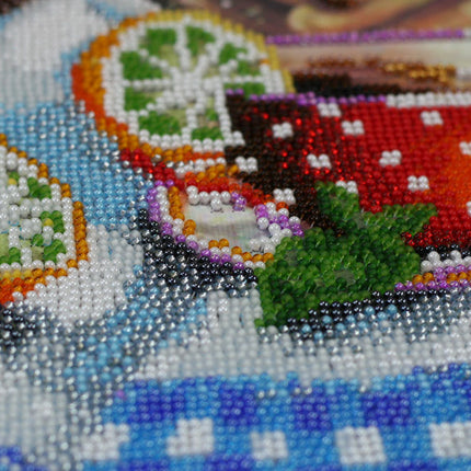 DIY Bead Embroidery Kit "At the samovar" 11.8"x14.6" / 30.0x37.0 cm