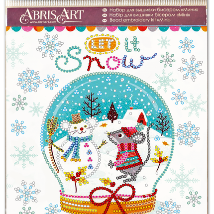 DIY Bead Embroidery Kit "Snowiness"  5.9"x5.9" / 15.0x15.0 cm