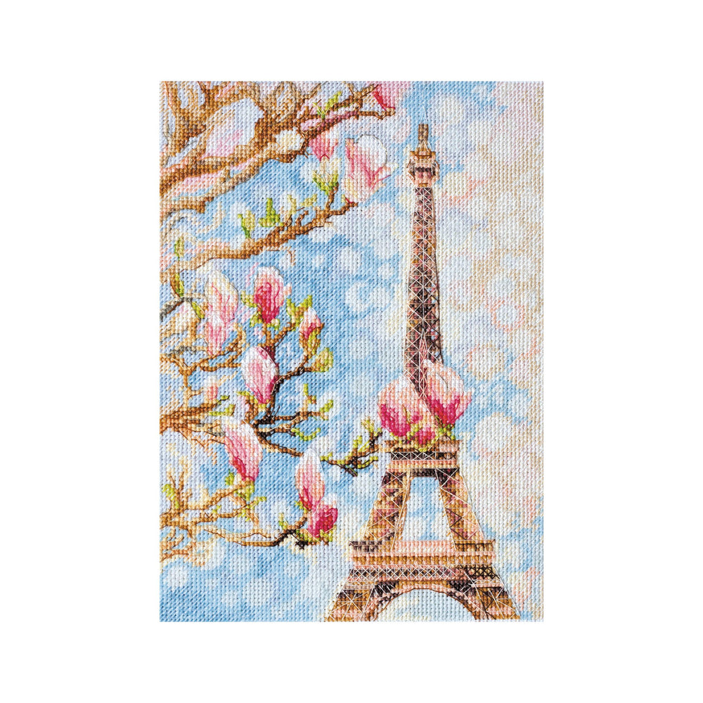 DIY Cross Stitch Kit "Morning in Paris" 6.7"x9.8"
