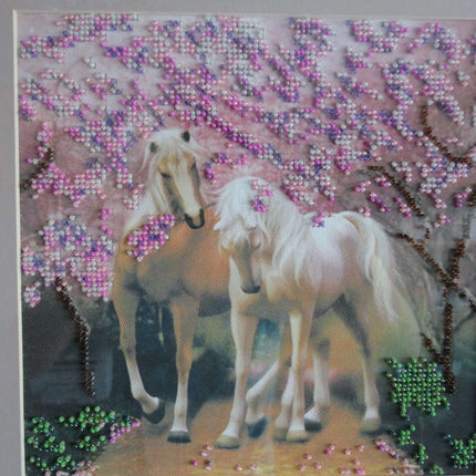 Canvas for bead embroidery "Horses In Love" 7.9"x7.9" / 20.0x20.0 cm