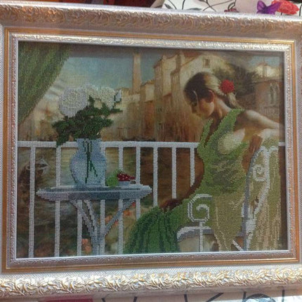 Canvas for bead embroidery "Morning in Venice" 11.8"x11.8" / 30.0x30.0 cm