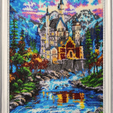 Bead DIY Embroidery Kit "Castle by the River" 14.2"x10.6"/ 36.0x27.0 cm