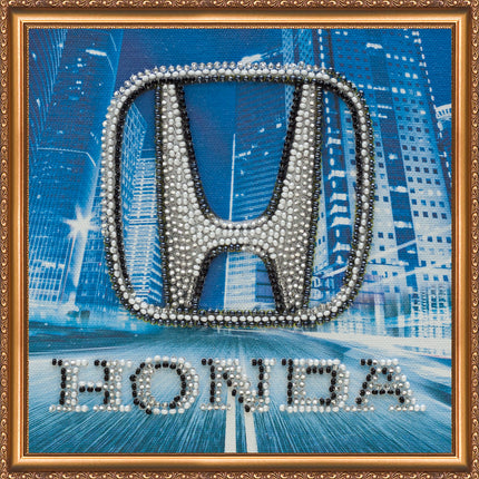 DIY Bead Embroidery Kit "HONDA"  5.9"x5.9" / 15.0x15.0 cm