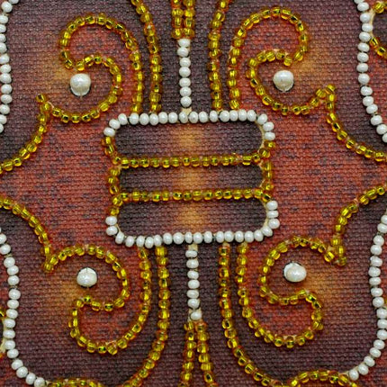 DIY Bead Embroidery Kit "Vintage – 2" 9.1"x9.1" / 23.0x23.0 cm