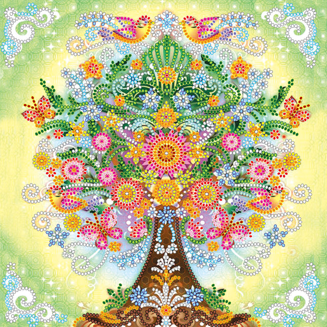 Canvas for bead embroidery "Fairy tree" 7.9"x7.9" / 20.0x20.0 cm