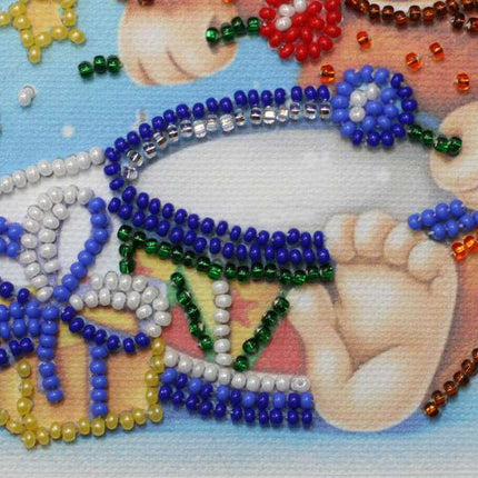 DIY Bead Embroidery Kit "Drummer-girl"  5.9"x5.9" / 15.0x15.0 cm