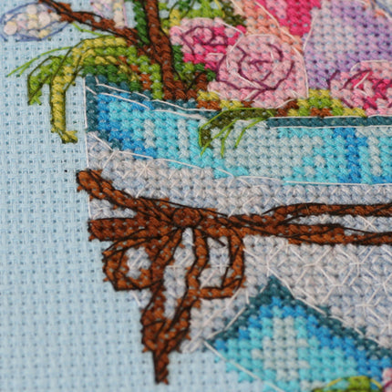 DIY Cross Stitch Kit "Easter bunny" 5.1"x6.3"