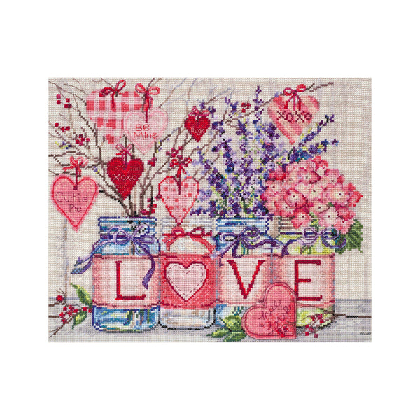 DIY Cross Stitch Kit "With tender and love" 10.2"x12.2"