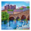 Canvas for bead embroidery "Swans on the bank" 11.8"x11.8" / 30.0x30.0 cm