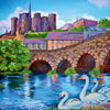 Canvas for bead embroidery "Swans on the bank" 11.8"x11.8" / 30.0x30.0 cm