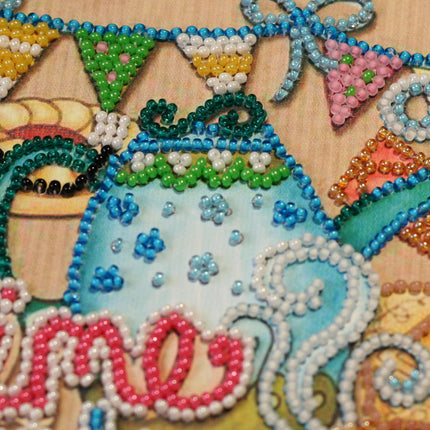 DIY Bead Embroidery Kit "Crazy tea party"