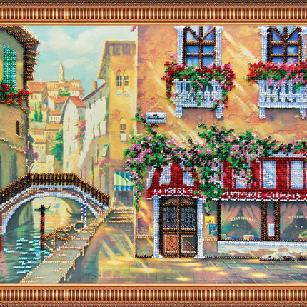 DIY Bead Embroidery Kit "Venetian Cafe" 16.5"x12.6" / 42.0x32.0 cm