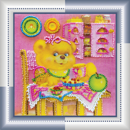 DIY Bead Embroidery Kit "Breakfast"  5.9"x5.9" / 15.0x15.0 cm