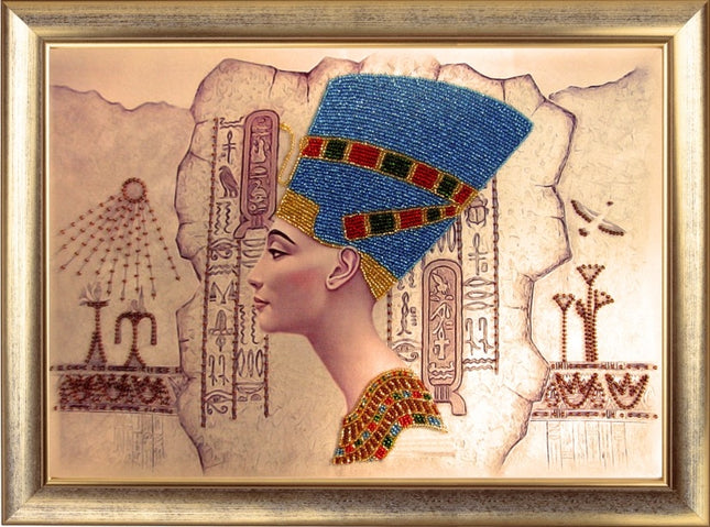 DIY Bead Embroidery Kit "Nefertiti" 10.2"x14.6" / 26.0x37.0 cm