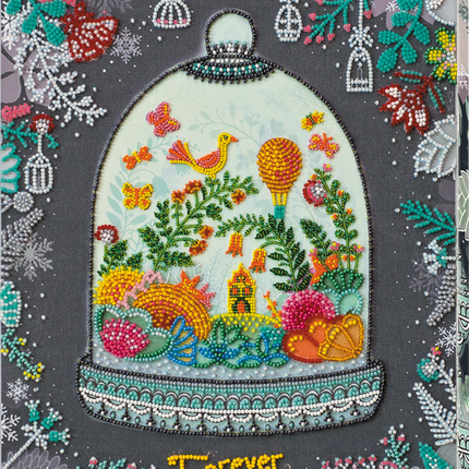 DIY Bead Embroidery Kit "Forever summer" 9.8"x12.6" / 25.0x32.0 cm