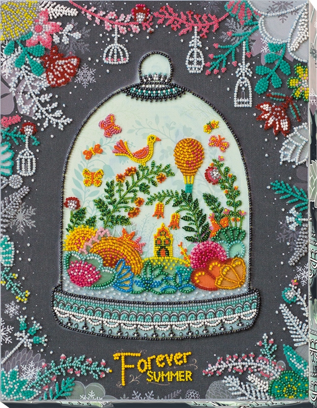 DIY Bead Embroidery Kit "Forever summer" 9.8"x12.6" / 25.0x32.0 cm