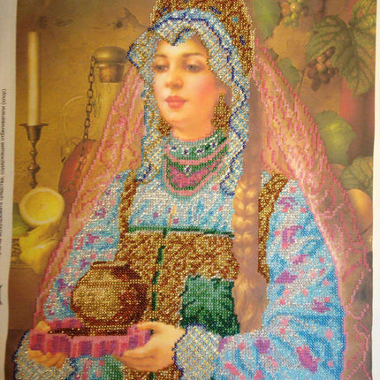 DIY Bead Embroidery Kit "Vasilisa" 11.8"x16.5" / 30.0x42.0 cm