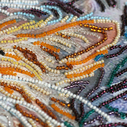 DIY Bead Embroidery Kit "Purring" 12.6"x18.5" / 32.0x47.0 cm