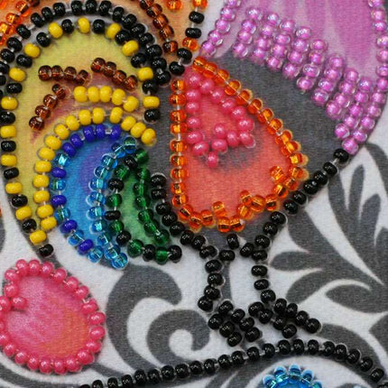 DIY Bead Embroidery Kit "Two cockerels"  5.9"x5.9" / 15.0x15.0 cm