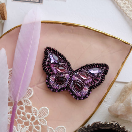 Beadwork kit for creating brooch "Purple wave"