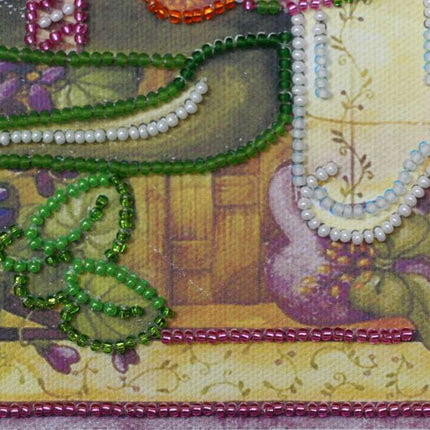 DIY Bead Embroidery Kit "Violet tea"  5.9"x5.9" / 15.0x15.0 cm
