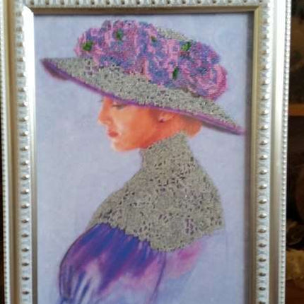 DIY Bead Embroidery Kit "Violet" 11.0"x15.7" / 28.0x40.0 cm