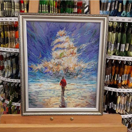 DIY Bead Embroidery Kit "Sky sail" 12.6"x15.7" / 32.0x40.0 cm