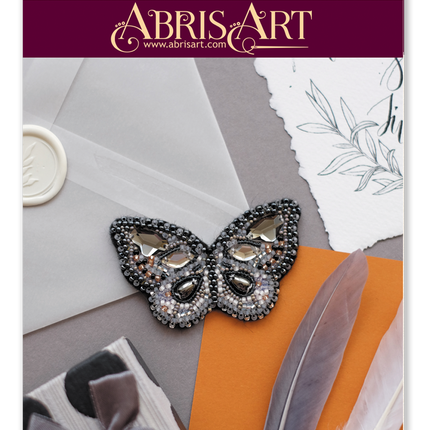 Beadwork kit for creating brooch "Graphite"