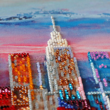 DIY Bead Embroidery Kit "Evening city" 22.0"x11.0" / 56.0x28.0 cm