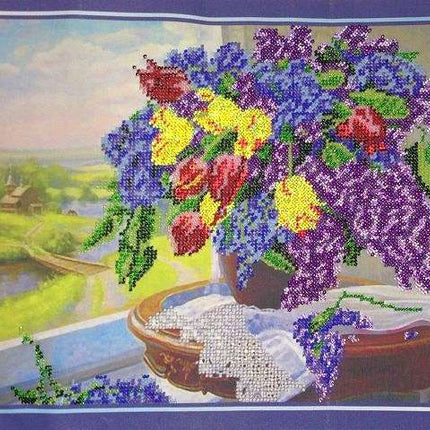 DIY Bead Embroidery Kit "Nostalgia" 15.0"x10.8" / 38.0x27.5 cm