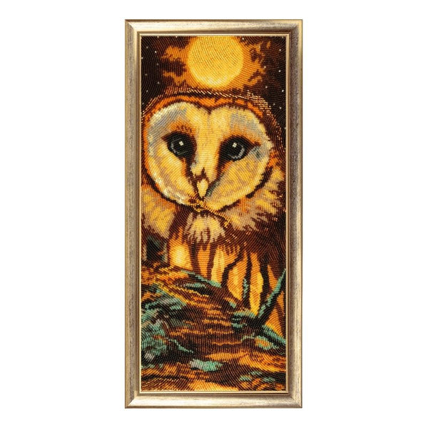 DIY Bead Embroidery Kit "Autumn Owl" 15.4"x6.3" / 39.0x16.0 cm