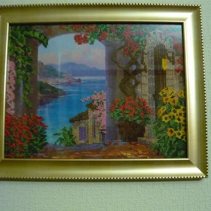 DIY Bead Embroidery Kit "Alupka" 11.8"x9.1" / 30.0x23.0 cm