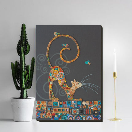 DIY Bead Embroidery Kit "Kitty" 9.8"x14.2" / 25.0x36.0 cm