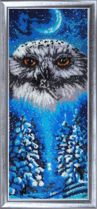 DIY Bead Embroidery Kit "Winter Owl" 15.4"x6.3" / 39.0x16.0 cm