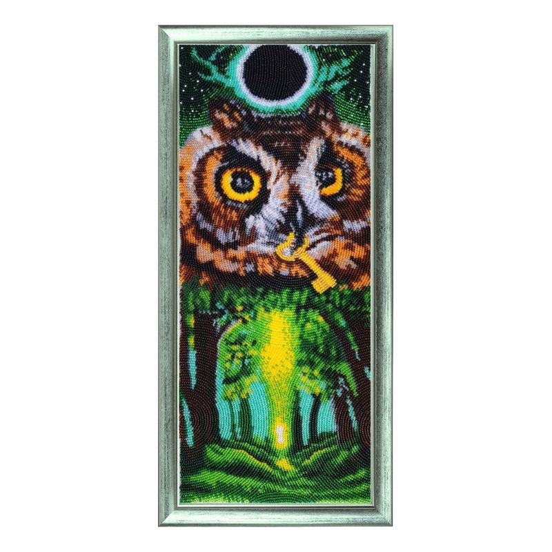 DIY Bead Embroidery Kit "Summer Owl" 15.4"x6.3" / 39.0x16.0 cm