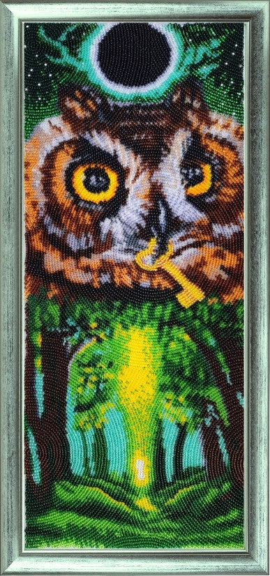 DIY Bead Embroidery Kit "Summer Owl" 15.4"x6.3" / 39.0x16.0 cm