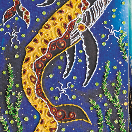 DIY Bead Embroidery Kit "Children of the ocean" 7.9"x11.8" / 20.0x30.0 cm