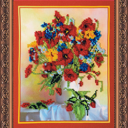 DIY Bead Embroidery Kit "Summer imagination" 8.5"x9.8" / 21.5x25.0 cm