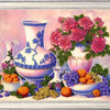 DIY Bead Embroidery Kit "Roses and Grapes" 10.2"x13.4" / 26.0x34.0 cm