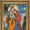 DIY Bead Embroidery Kit "Krishna with Flute" 13.8"x9.8" / 35.0x25.0 cm