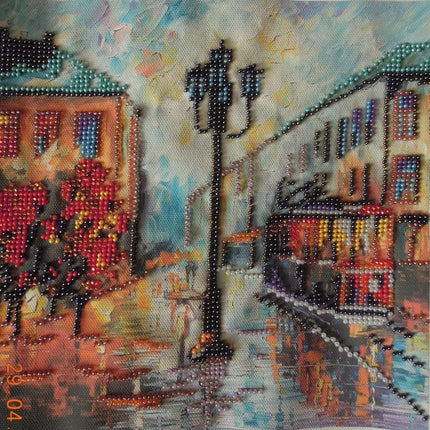 Canvas for bead embroidery "Autumn Story" 7.9"x7.9" / 20.0x20.0 cm