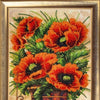 DIY Bead Embroidery Kit "Vase with Poppies" 14.6"x9.4" / 37.0x24.0 cm