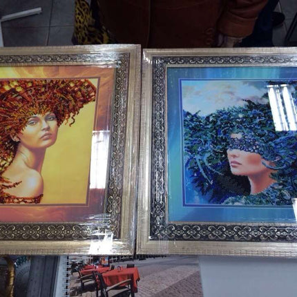 DIY Bead Embroidery Kit "The Four Elements – Fire" 12.6"x12.6" / 32.0x32.0 cm
