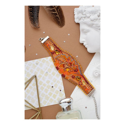 DIY Beadwork kit for creating bracelet "Autumn gold"
